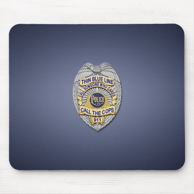 Tapis De Souris Insigne de ligne bleue mince (Devant)