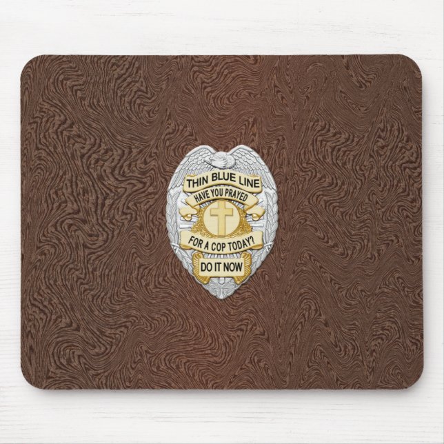 Tapis De Souris Insigne de ligne bleue mince (Devant)