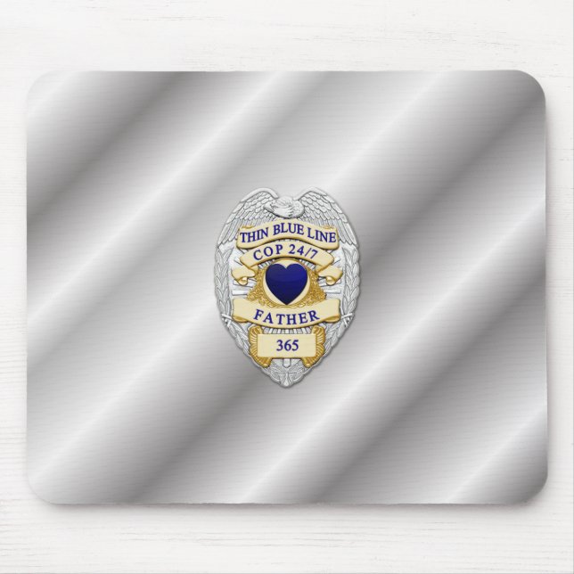 Tapis De Souris Insigne de ligne bleue mince (Devant)