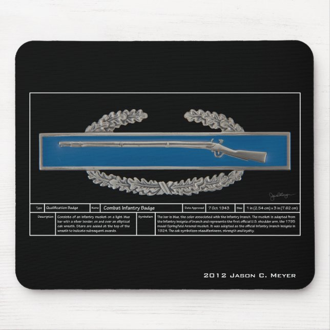 Tapis De Souris Insigne d'infanterie de combat technique (Devant)