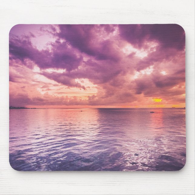 Tapis De Souris Inspiration du coucher de soleil sur l'océan (Devant)