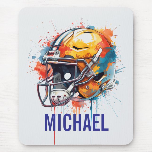Tapis De Souris Inspirational Motivational Football Helmet Name (Devant)