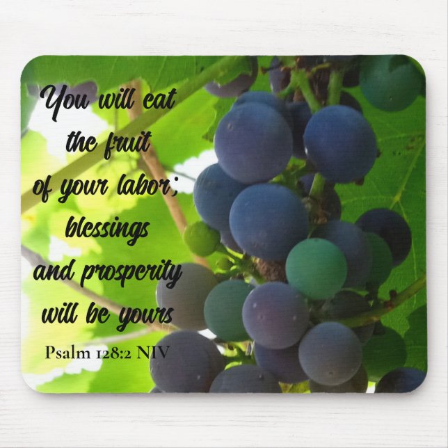 Tapis De Souris Inspirationnel Bible Verse Bénédictions Raisins po (Devant)