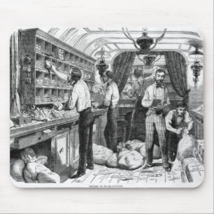 Tapis De Souris Intérieur d'un chariot postal ferroviaire frança