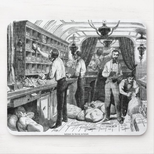 Tapis De Souris Intérieur d'un chariot postal ferroviaire français (Devant)