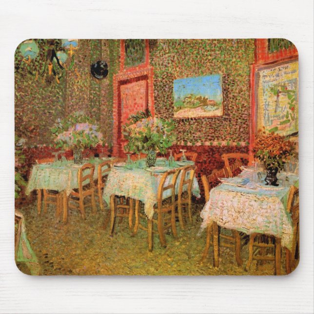 Tapis De Souris Intérieur d'un restaurant par Vincent van Gogh (Devant)