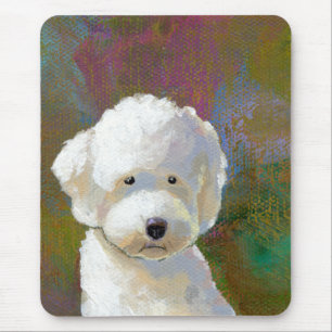 Tapis De Souris Intitulé : Je pense cela - le chien blanc adorable