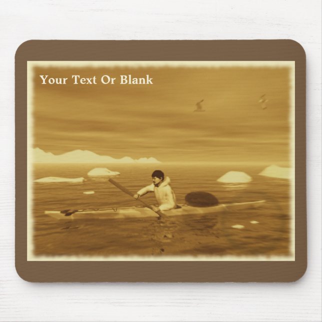 Tapis De Souris Inuit Kayak - Sepia (Devant)