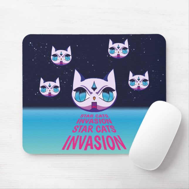 Tapis De Souris Invasion Star Cats (Avec souris)