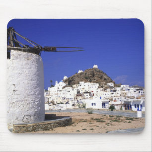Tapis De Souris Ios, Grèce. Beau et net, blanc et