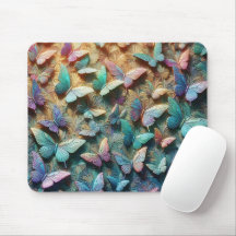 Iridescent Butterfly Garden Mousepad