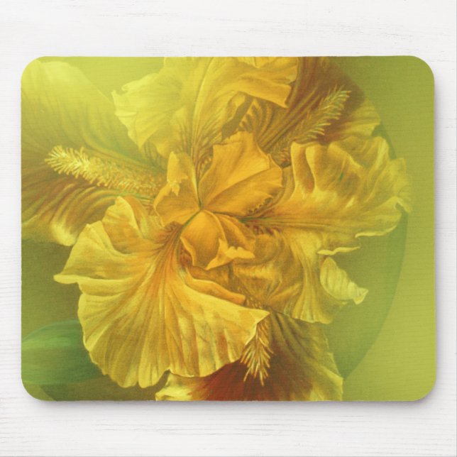 Tapis De Souris Iris intérieur beauté (jaune chaud) tapis de souri (Devant)