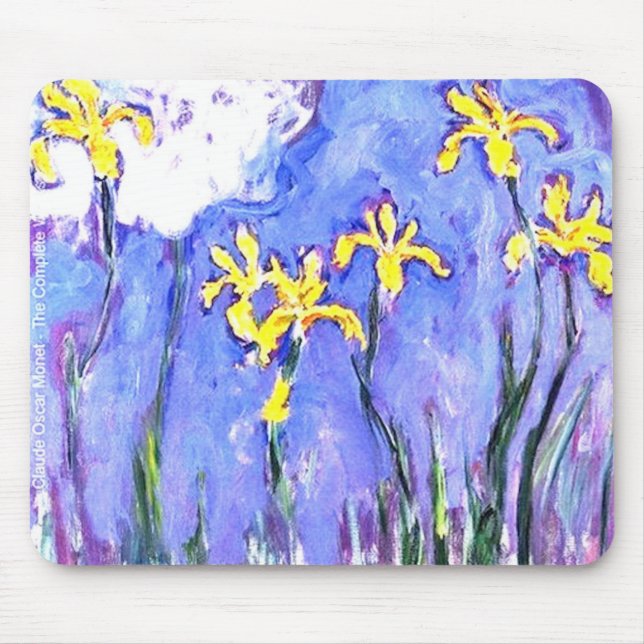 Tapis De Souris iris jaunes de Monet de laude (Devant)