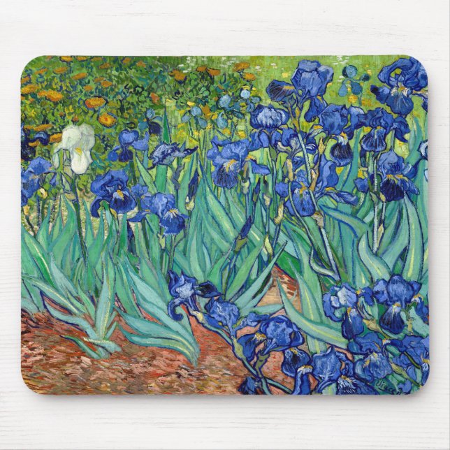 Tapis De Souris Irises Vincent van Gogh Peinture Mousepad (Devant)
