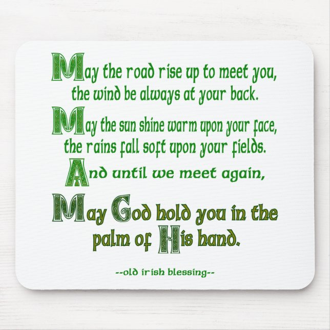 Tapis De Souris Irish Blessing May the Road Rise to Meet You (Devant)