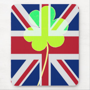Tapis De Souris Irish British Flag Shamrock Clover St. Patrick UK
