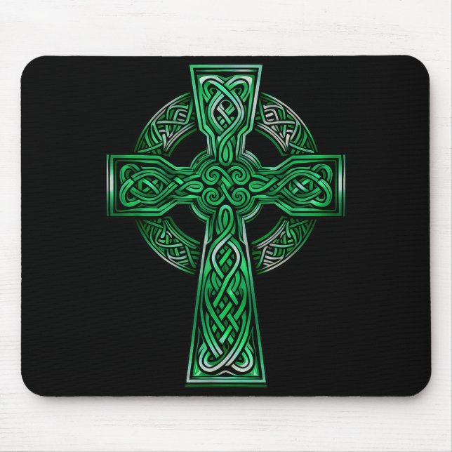 Tapis De Souris Irish Celtic Cross Knot Christian Holy Trinity Sco (Devant)