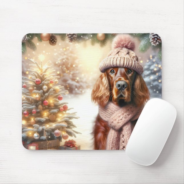 Tapis De Souris Irish Setter Christmas (Avec souris)