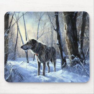 Tapis De Souris Irish Wolfhop Laisser neiger Noël