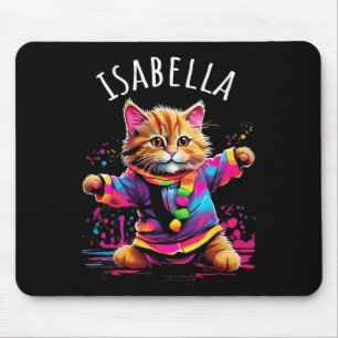 Tapis De Souris Isabella Colorful Dancing Design Chat Pour Filles 