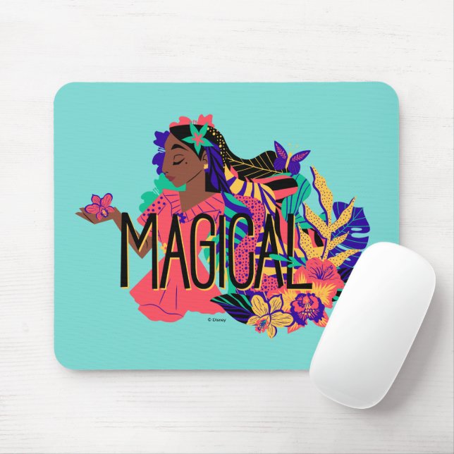 Tapis De Souris Isabella d'Encanto | Graphique floral magique (Avec souris)