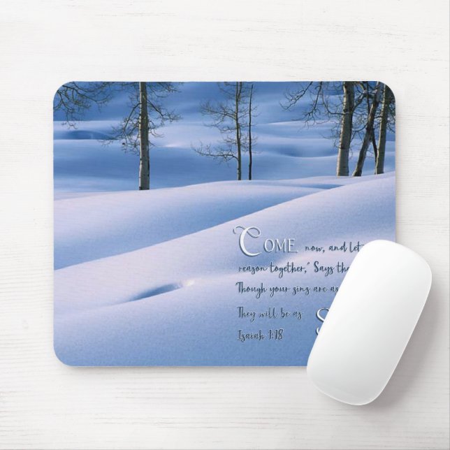 Tapis De Souris Isaïe 1:18 Inspirationnel (Avec souris)
