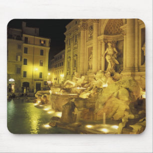 Tapis De Souris Italie, Rome. Fontaine de Trevi la nuit.