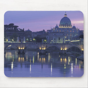 Tapis De Souris Italie, Rome Saint-Pierre et Ponte Sant Angelo,