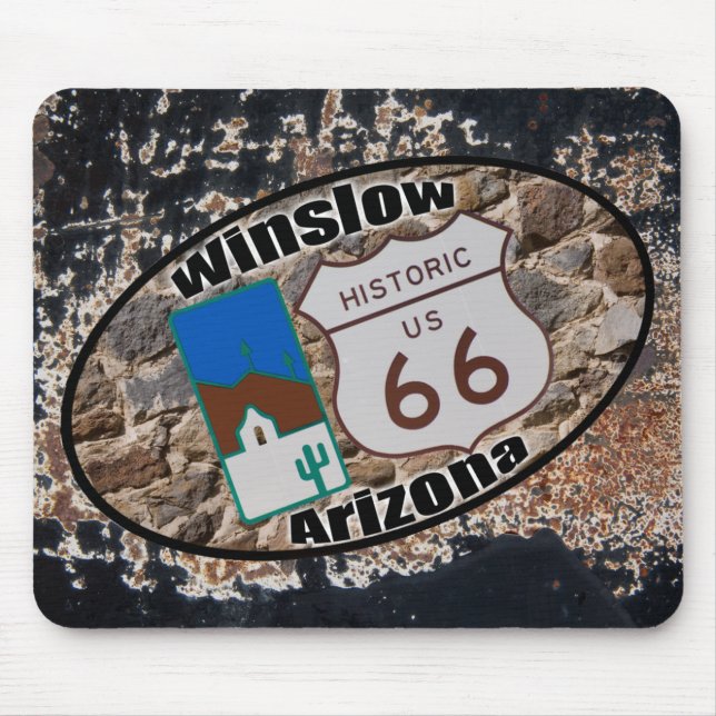 Tapis De Souris Itinéraire historique 66 - Winslow, Arizona (Devant)