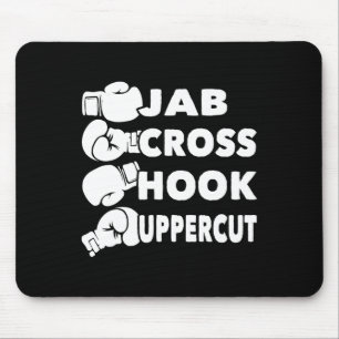 Tapis De Souris Jab Cross Hook Uppercut - Boxer de salle de sport 