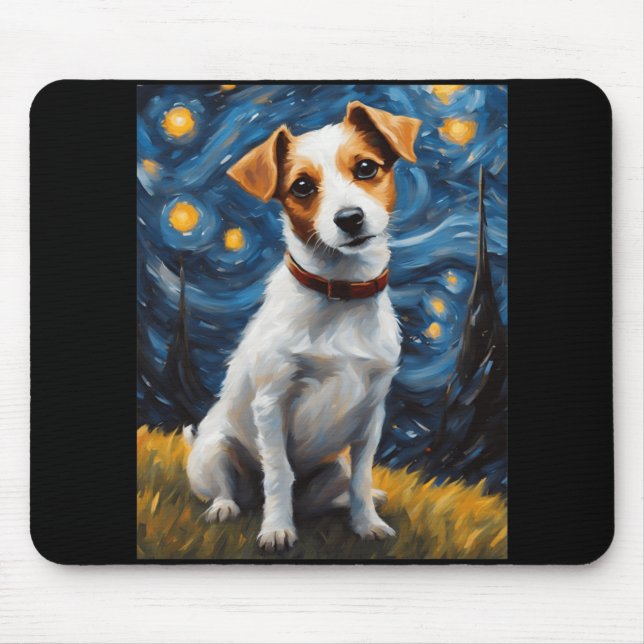 Tapis De Souris Jack Russel Avec Peinture Collaire Impression (Devant)