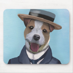 Tapis De Souris Jack Russell dans le chapeau en paille