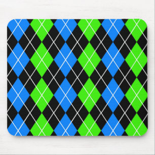 Tapis De Souris Jacquard bleu vert noir Diamant Design