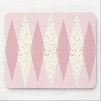 Jacquard rose moderne du milieu du siècle Mousepad