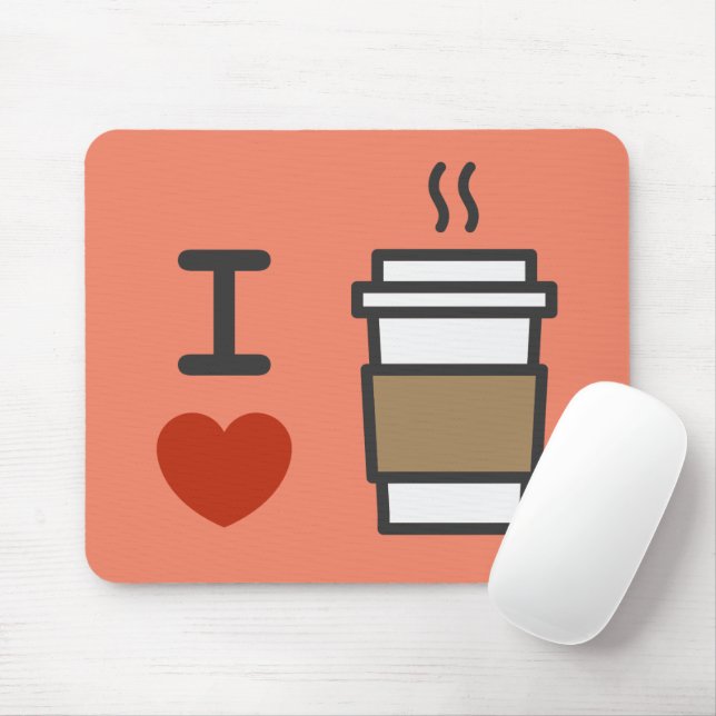 Tapis De Souris J'adore le café (Avec souris)