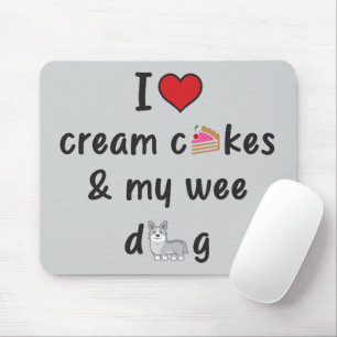 Tapis De Souris J'adore les gâteaux à la crème et mon petit chien