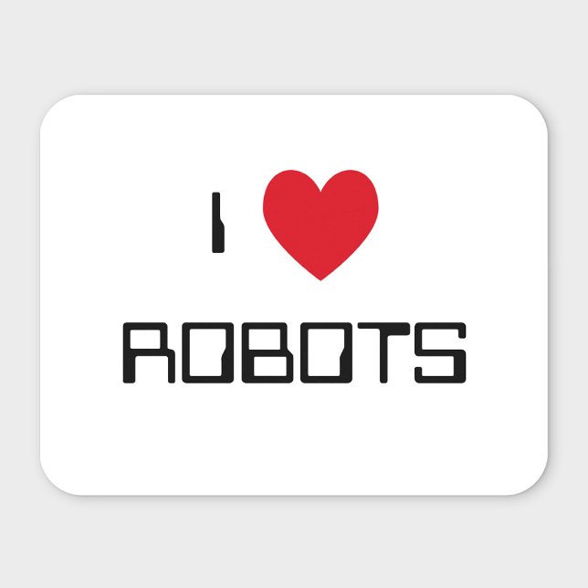 Tapis De Souris J'adore les robots Mousepad (Create your own retro computer style novelty, decorative font text design.)