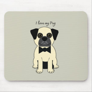 Tapis De Souris J'adore mon Pug