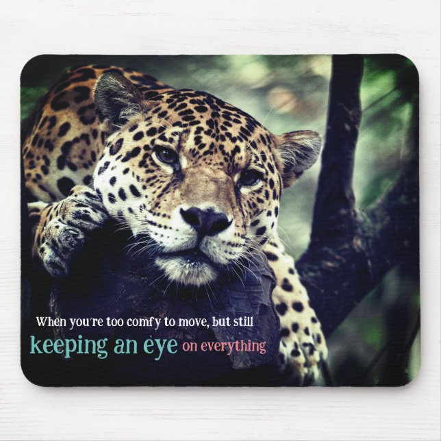 Tapis De Souris Jaguar azy dans l'arbre photo (Devant)