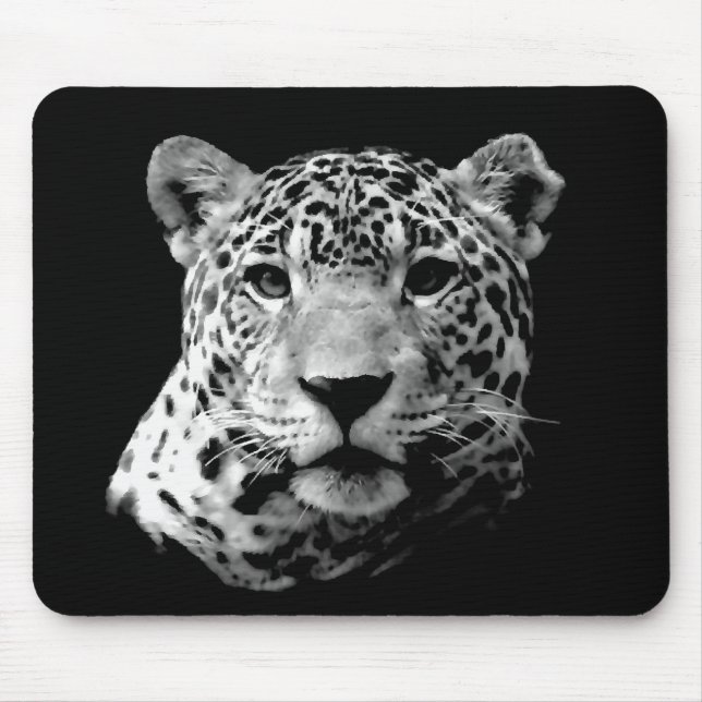 Tapis De Souris Jaguar noir et blanc (Devant)