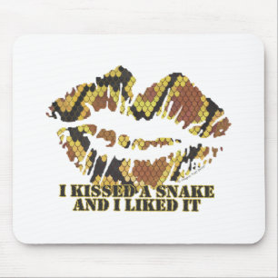 Tapis De Souris J'ai embrassé un serpent Brown et l'impression or