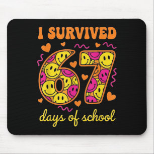 Tapis De Souris J'ai survécu 67 jours d'école 100 jours Six Sept B