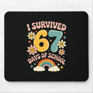 Tapis De Souris J'ai survécu 67 jours d'école Argot Gen Alpha Rétr