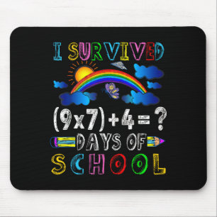 Tapis De Souris J'ai survécu 67 jours d'école drôle 67 mème mathé