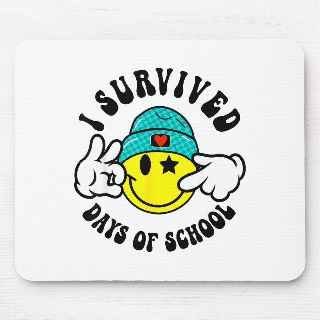 Tapis De Souris J'ai survécu 67 jours d'école enseignants élèves S (Devant)