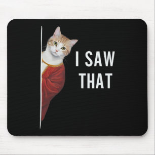 Tapis De Souris J'Ai Vu Que Drôle Kitten Cute Chat Noël Jésus G
