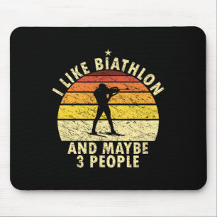 Tapis De Souris J'Aime Biathlon Funny Biathlonist Wintersport Cros