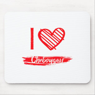 Tapis De Souris J'aime Cheboygan Je cœur Cheboygan