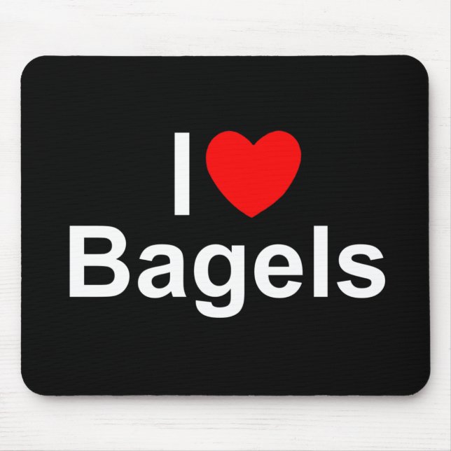 Tapis De Souris J'aime des bagels (de coeur) (Devant)