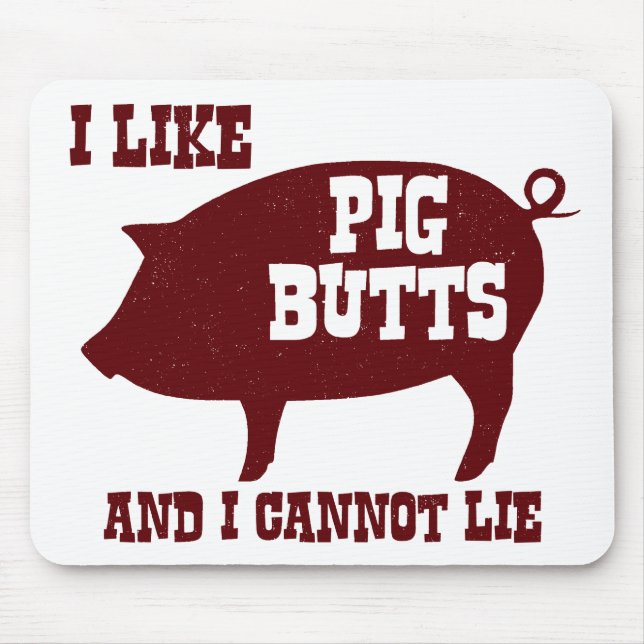 Tapis De Souris J'aime des bouts de porc et je ne peux pas me (Devant)